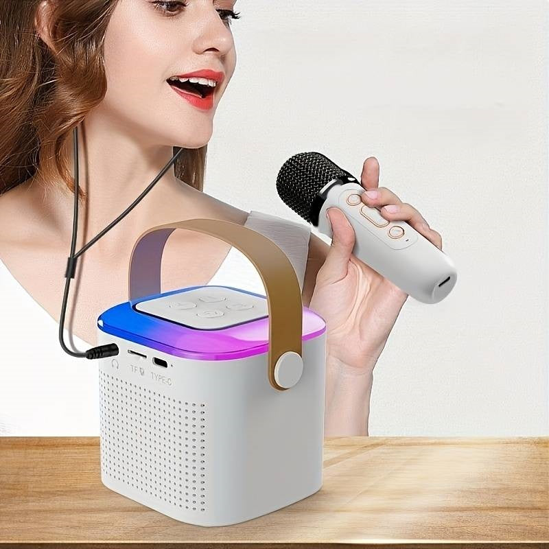 Boxa led portabila cu microfon karaoke, putere 6w, sunet stereo 3D