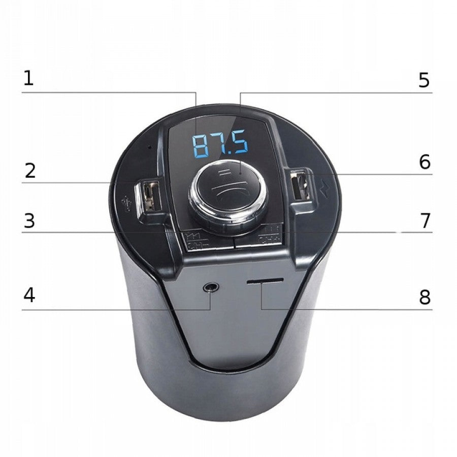 Transmitator auto ElektroStator BX6, Bluetooth, FM, 2 x USB, Negru
