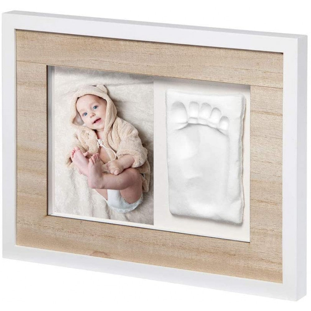 Kit amprenta 2D mulaj bebe + rama foto din lemn 9.2 x 9.2 cm